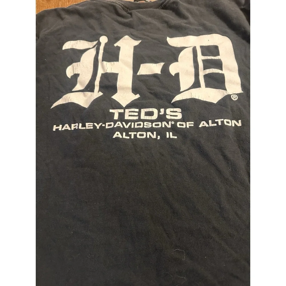 Vintage Harley Davison Ghost Rider Black Shirt HD Alton‎ Illinois Size Small